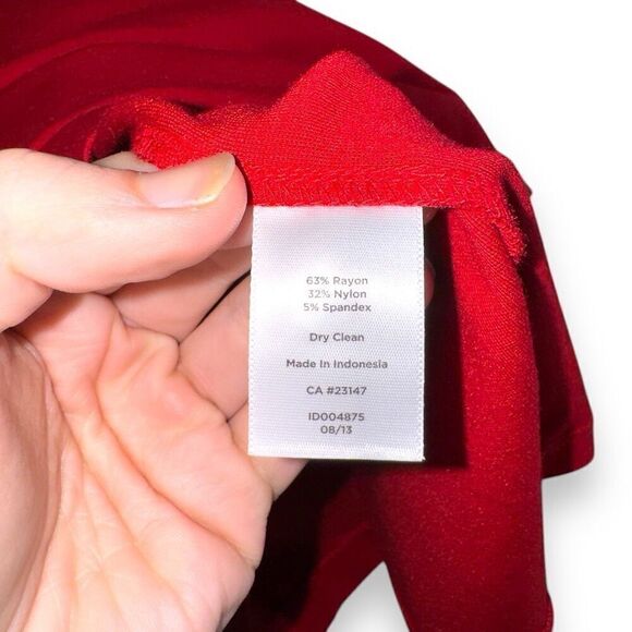 Talbots Crimson Red L/S V-Neck Knit Dress Sz 10 - Picture 5 of 6